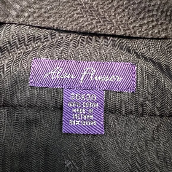 Alan Flusser Navy Classic Flat Front Chino Pants Mens Size 36 x 30 - Picture 3 of 5